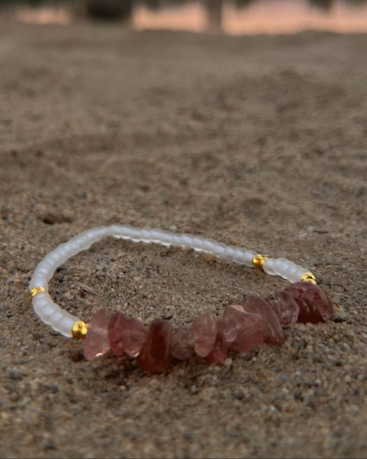 Strawberry Quartz Crystal Glow Bracelet