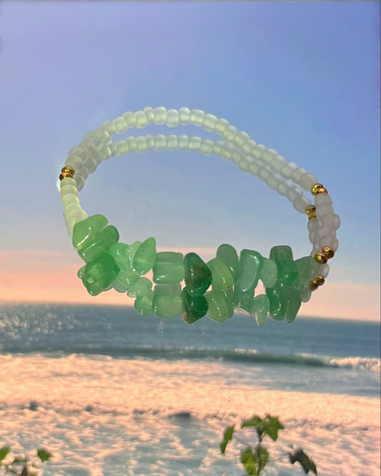 Green Aventurine Agate Crystal Glow Bracelet