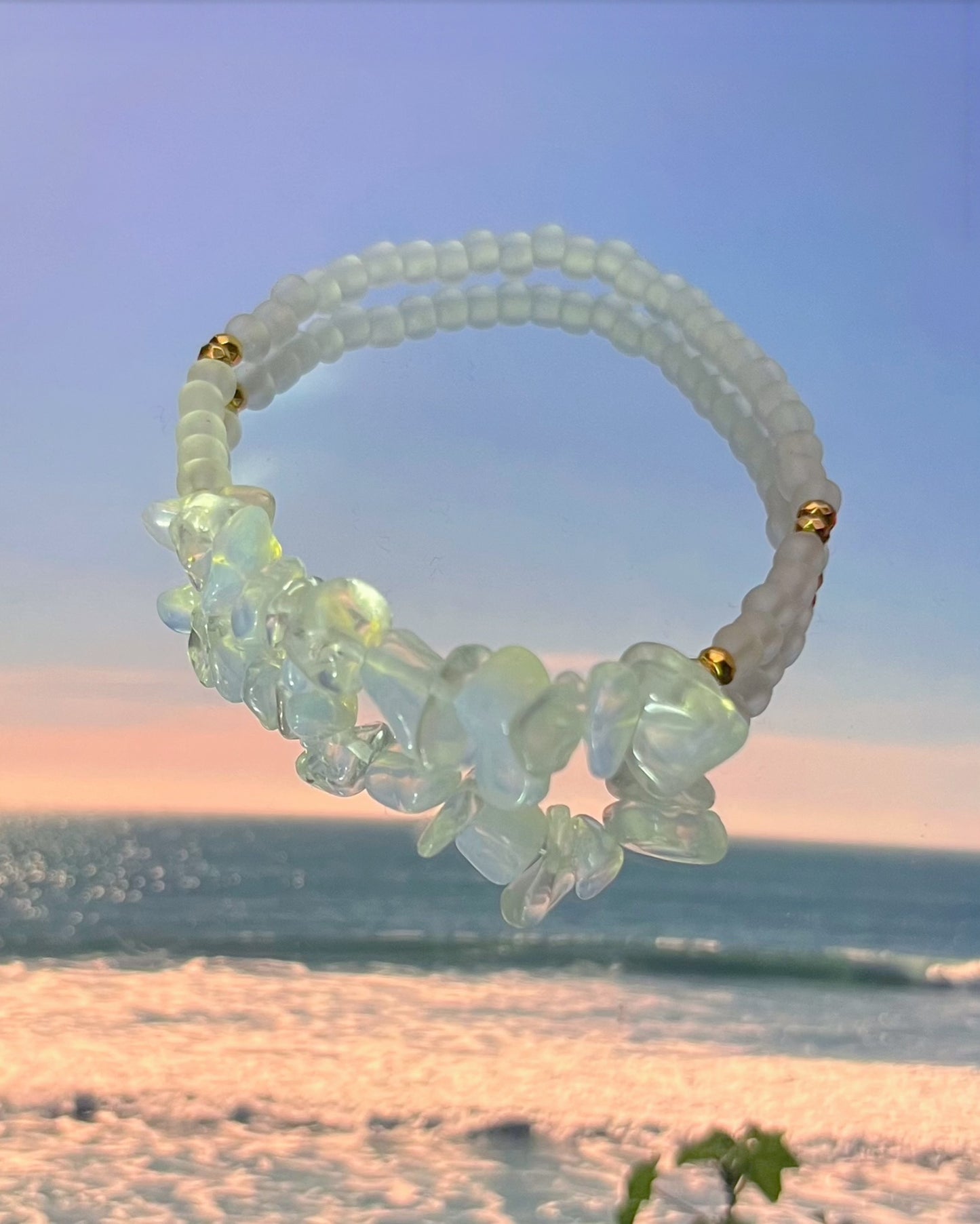 White Opal Crystal Glow Bracelet